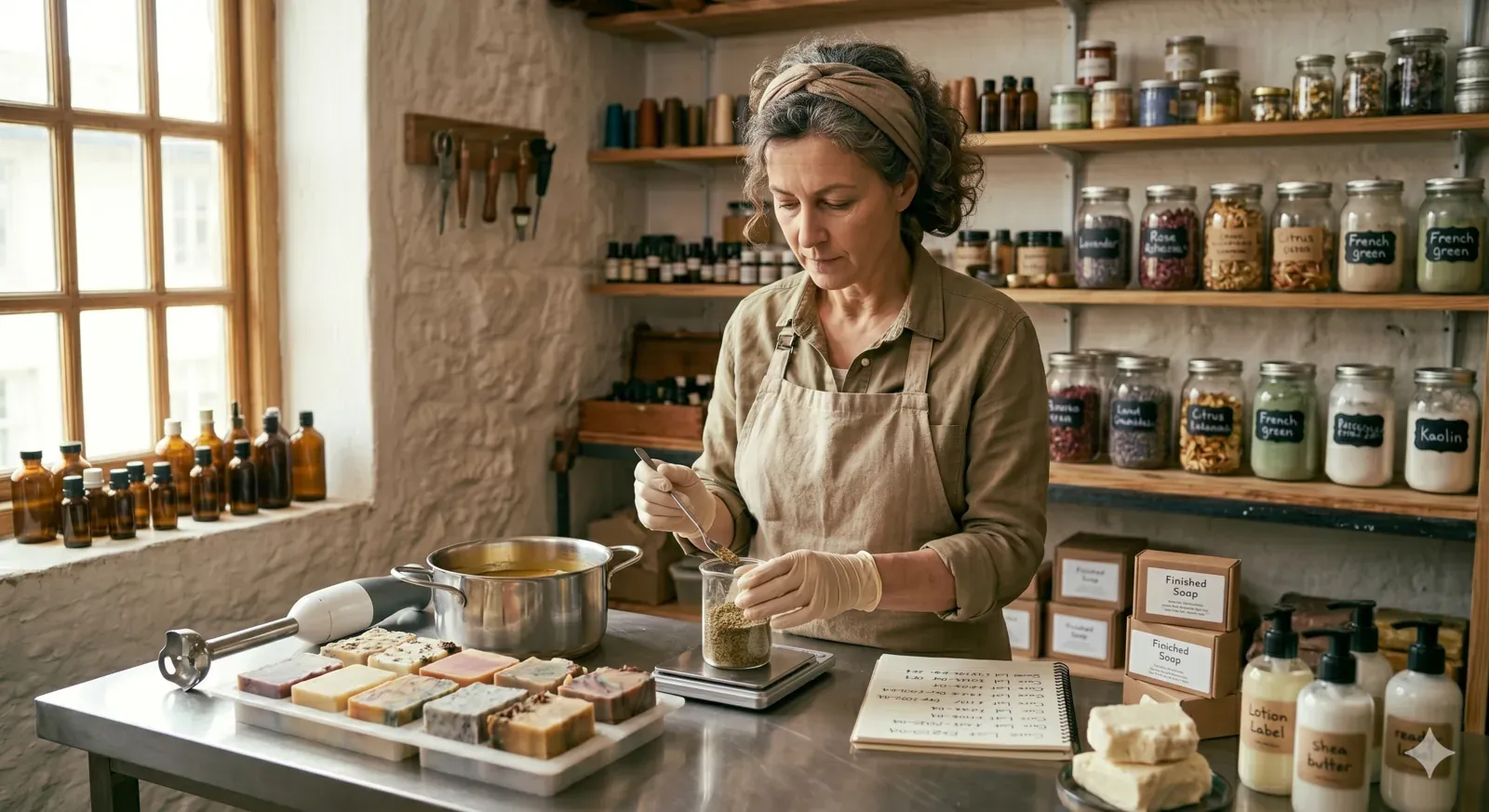 Savons artisanaux fraîchement coupés